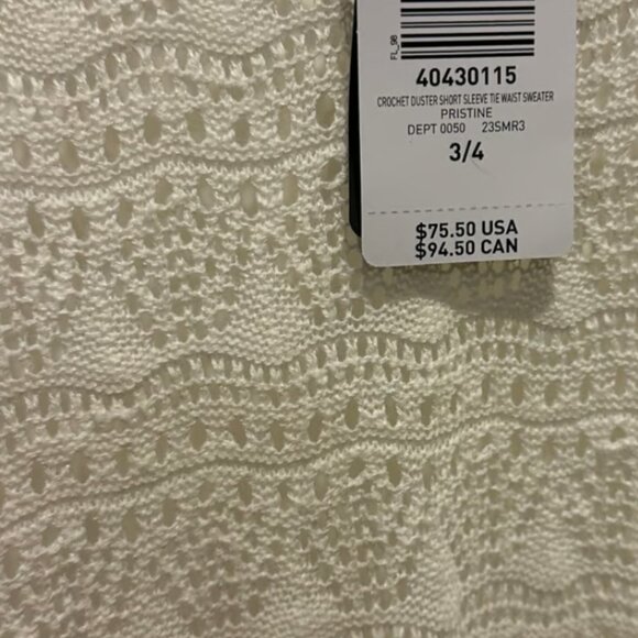 NWT Torrid Crochet Short Sleeve Tie Waist Sweater - Picture 6 of 6